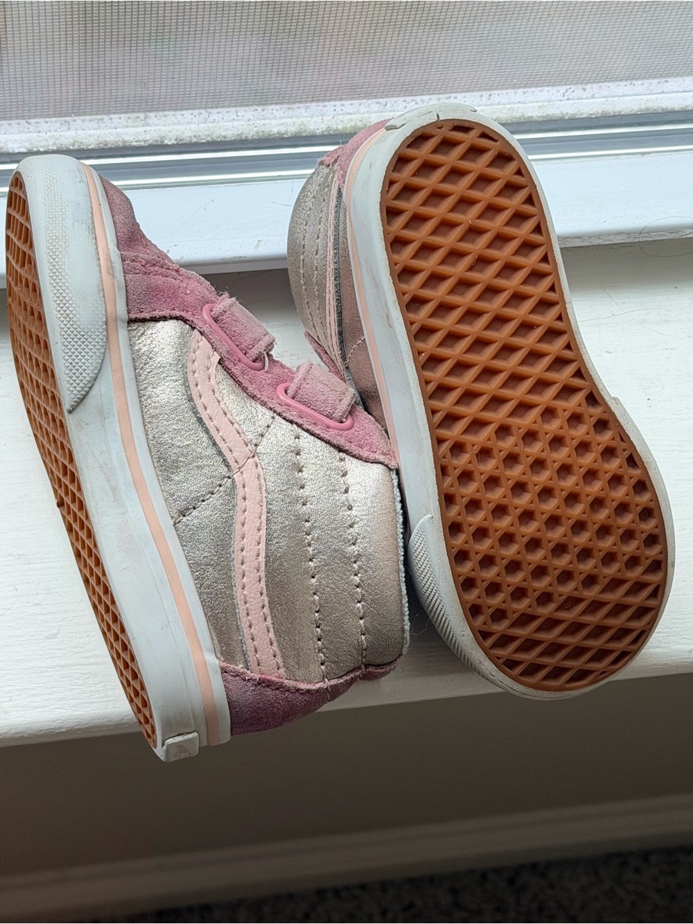 Vans Sk8-Mid V Metallic Pink HighTops Child Size 6.5 Shimmering
